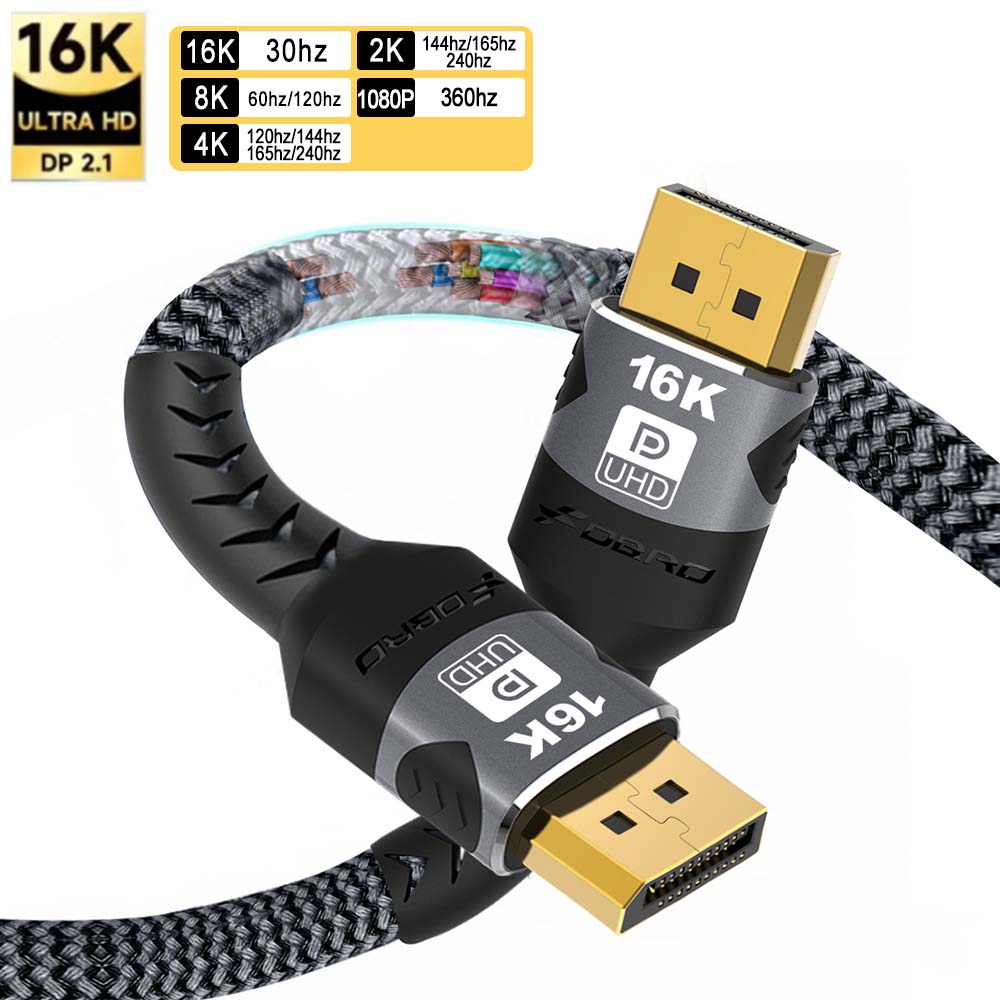 Gaming Speaker 2.1 - Câble DisplayPort 16K DP 2.1, 16k@30Hz,