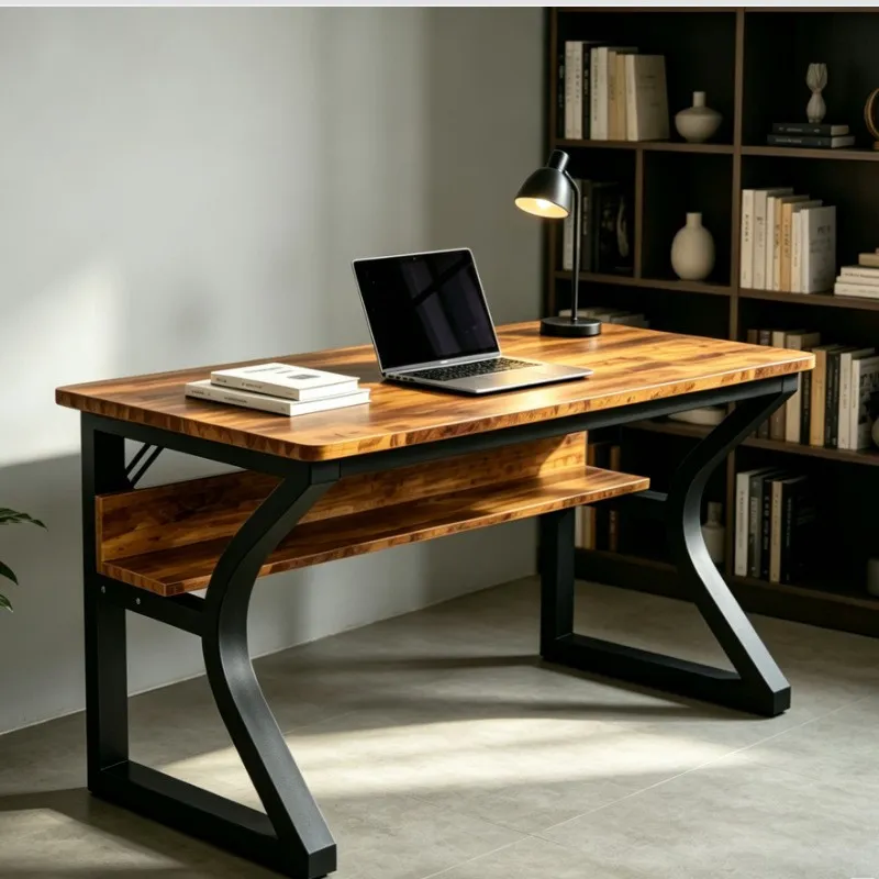 Esports Gaming Table - Bureau d'ordinateur en fer forgé rétro,