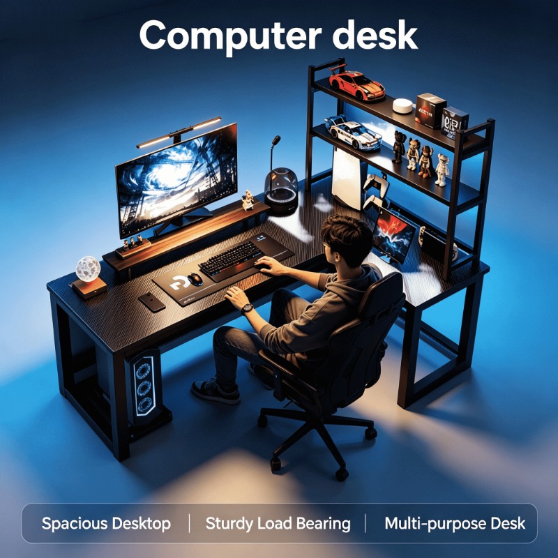 Esports Gaming Table - Bureau d'angle en L réglable en