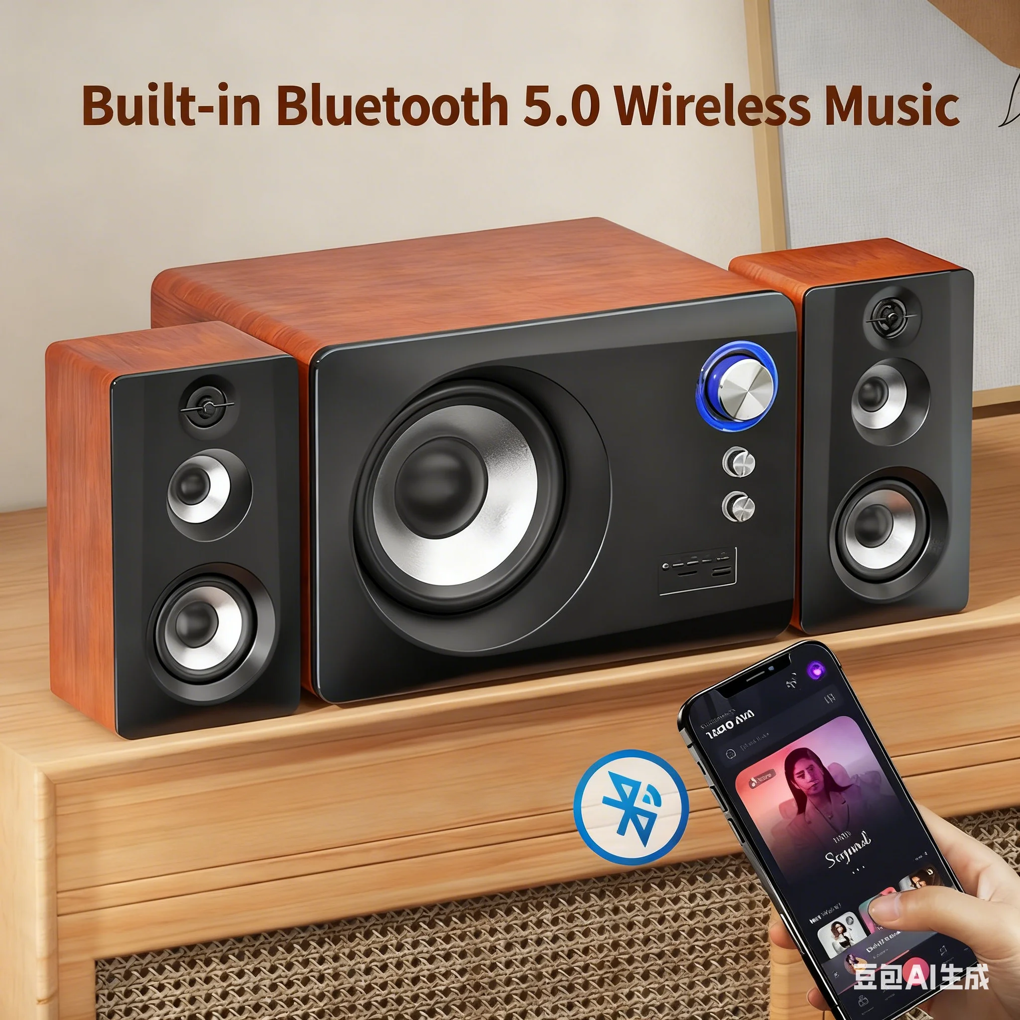 Enceintes Bluetooth 2.1 en boi - Gaming Speaker 2.1 avis et prix