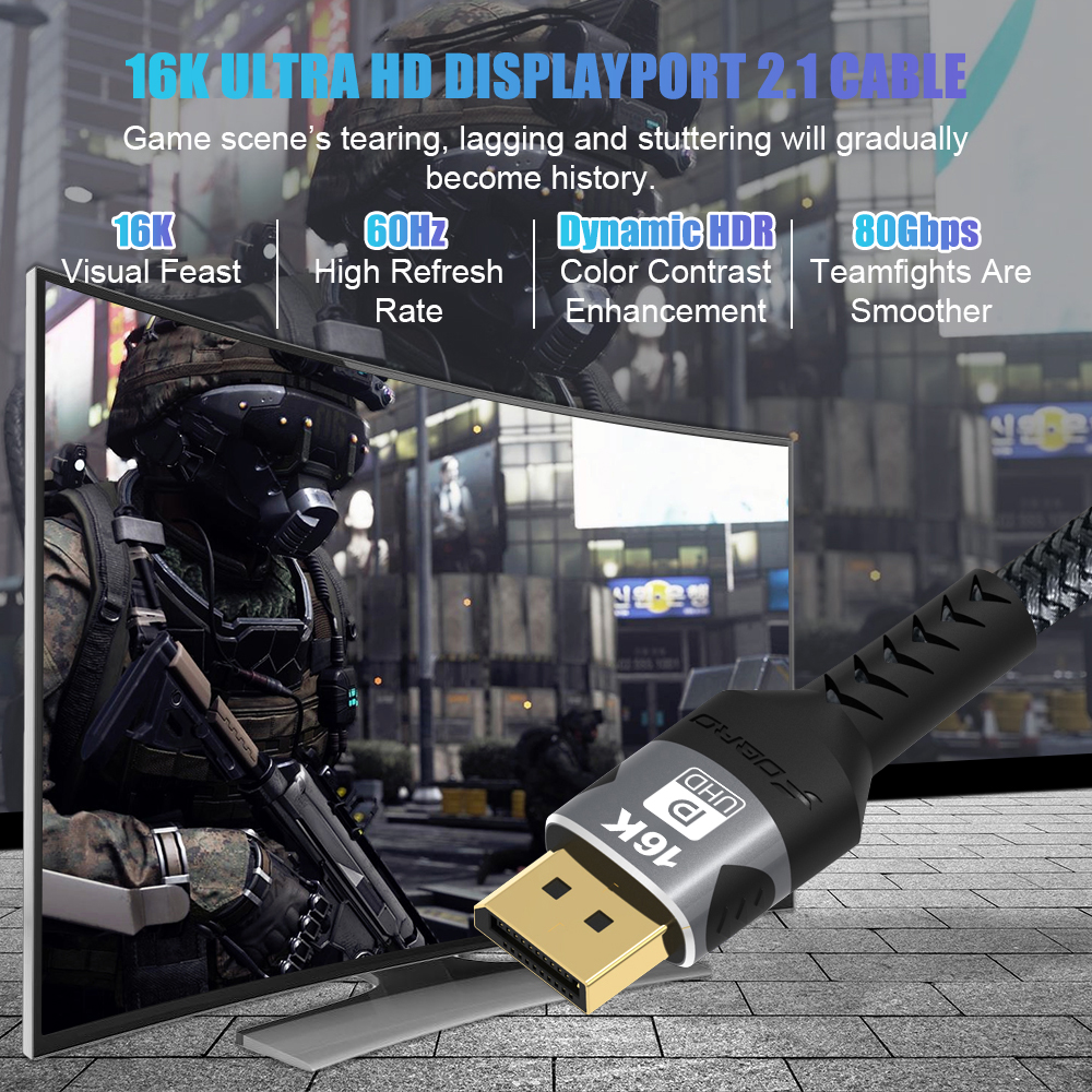 Câble DisplayPort 16K DP 2.1,  - Gaming Speaker 2.1 avis et prix
