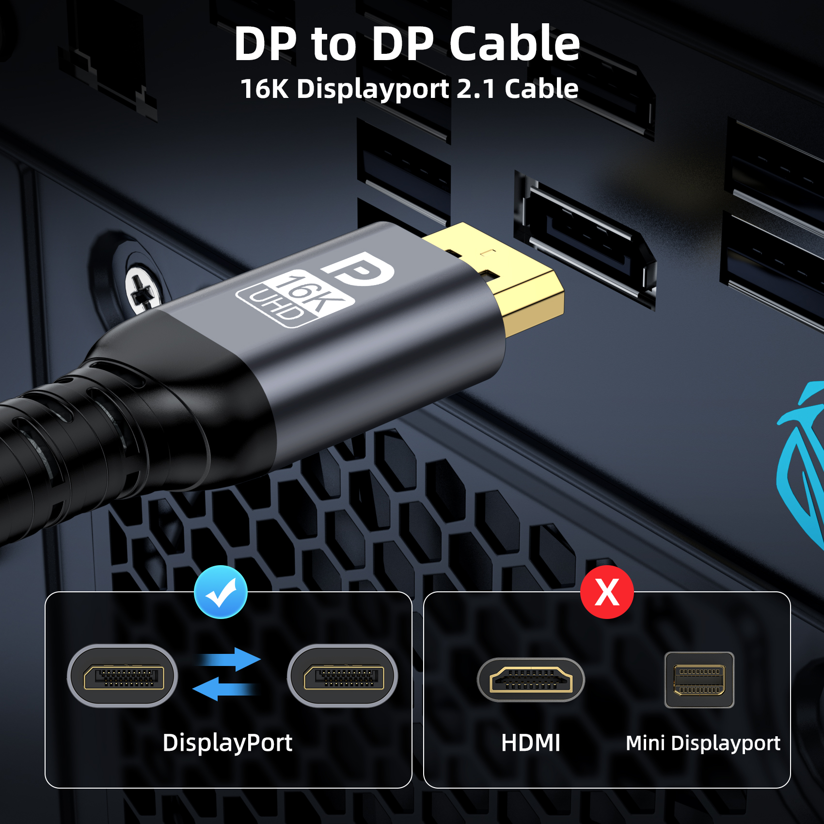Câble DP 2.1 16K@60Hz DisplayP - Gaming Speaker 2.1 avis et prix