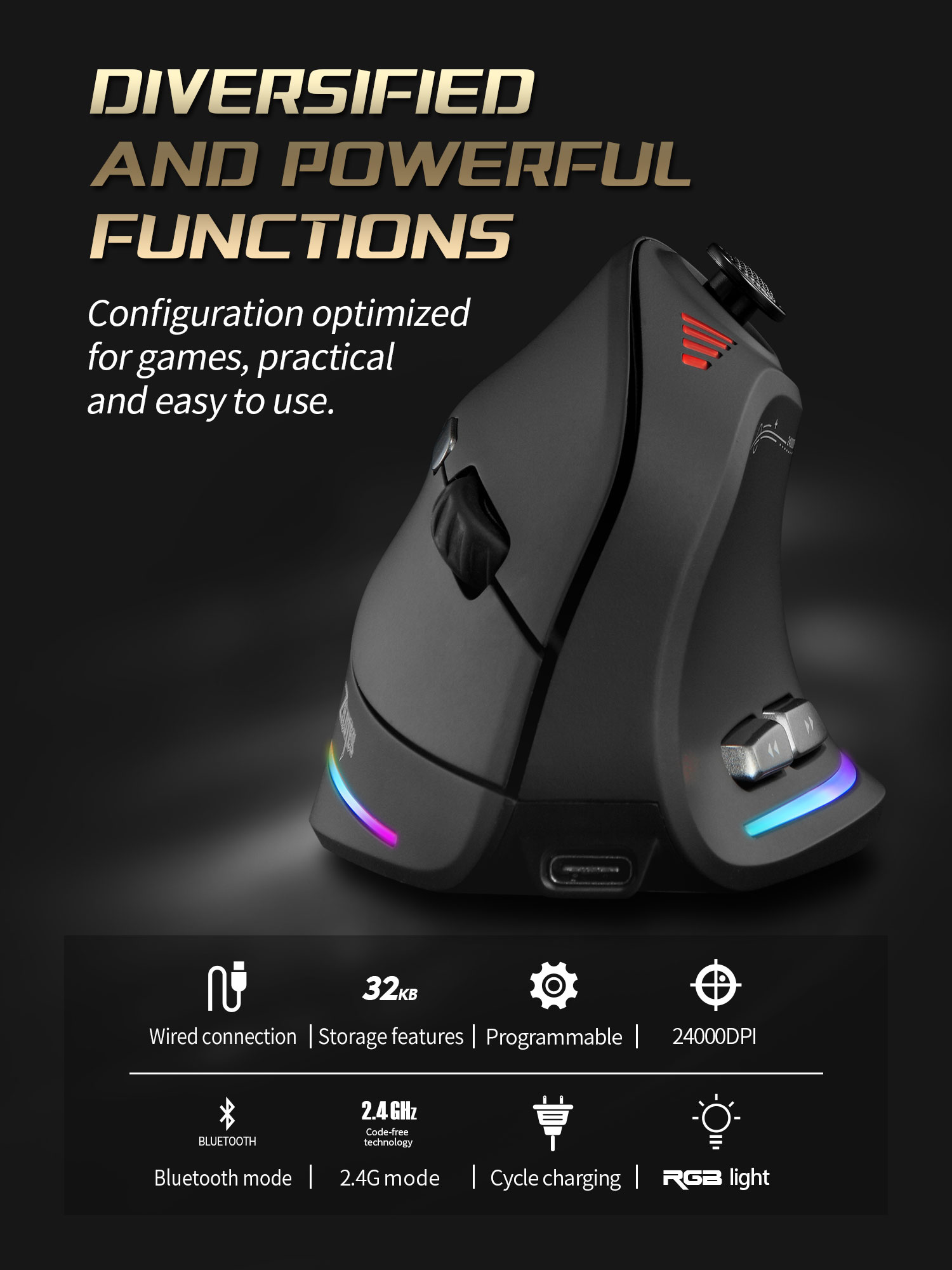 Jomaa – souris verticale sans  - Esports Gaming Controller avis et prix